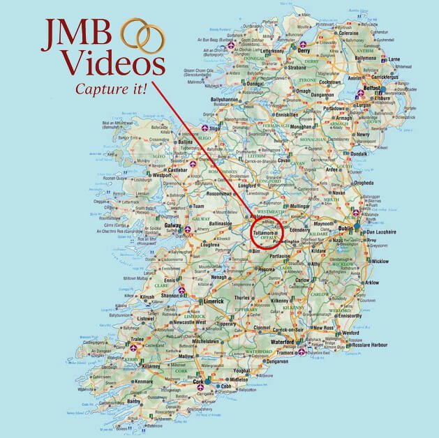 wedding videographer ireland map
